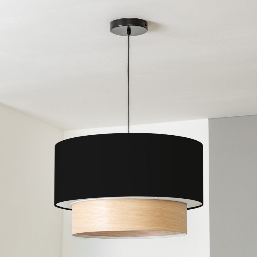 Brilagi - Suspension LED sur câble CERIA 1xE27/40W/230V Ø 50 cm noir/beige