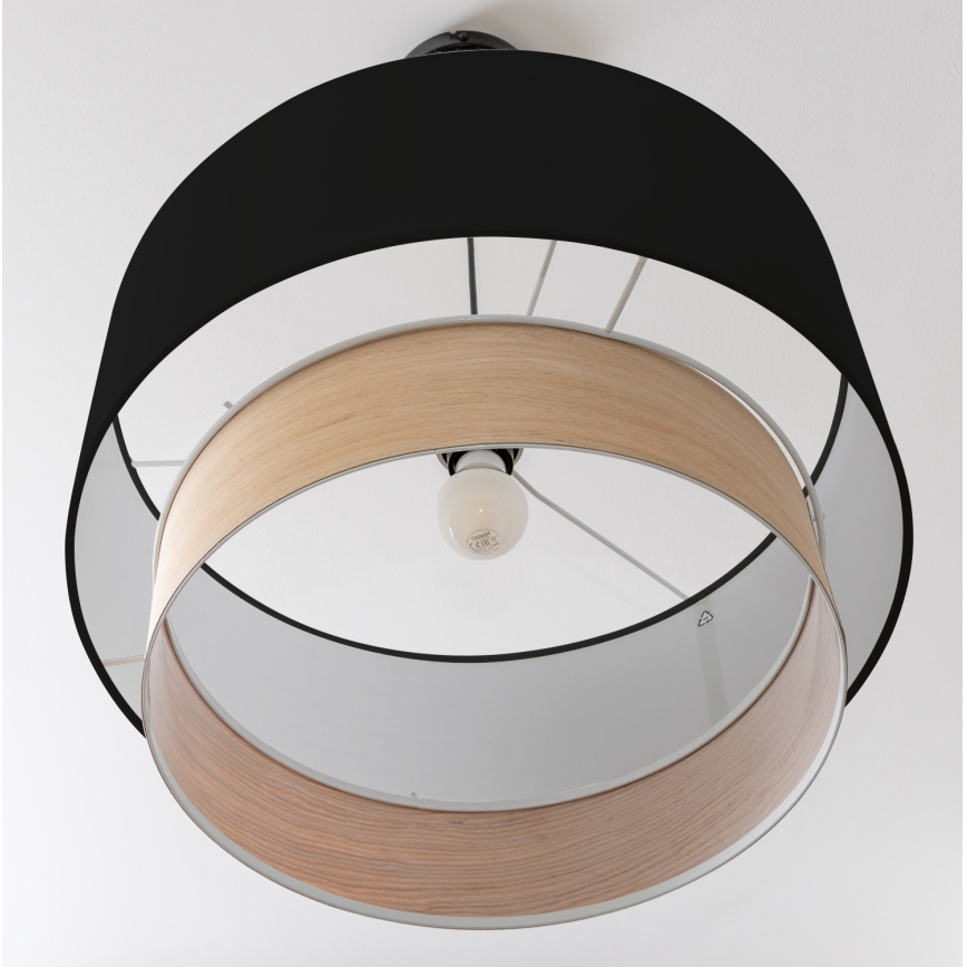Brilagi - Suspension LED sur câble CERIA 1xE27/40W/230V Ø 50 cm noir/beige