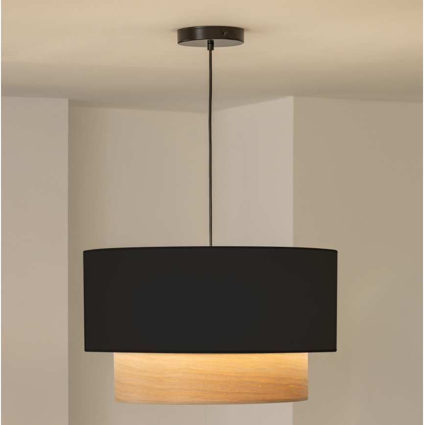 Brilagi - Suspension LED sur câble CERIA 1xE27/40W/230V Ø 50 cm noir/beige