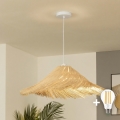 Brilagi - Suspension LED sur câble CERIA BOHO 1xE27/40W/230V Ø 100 cm en rotin