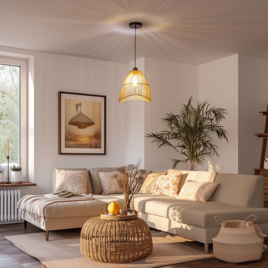 Brilagi - Suspension LED sur câble CERIA BOHO 1xE27/40W/230V Ø 30 cm marron