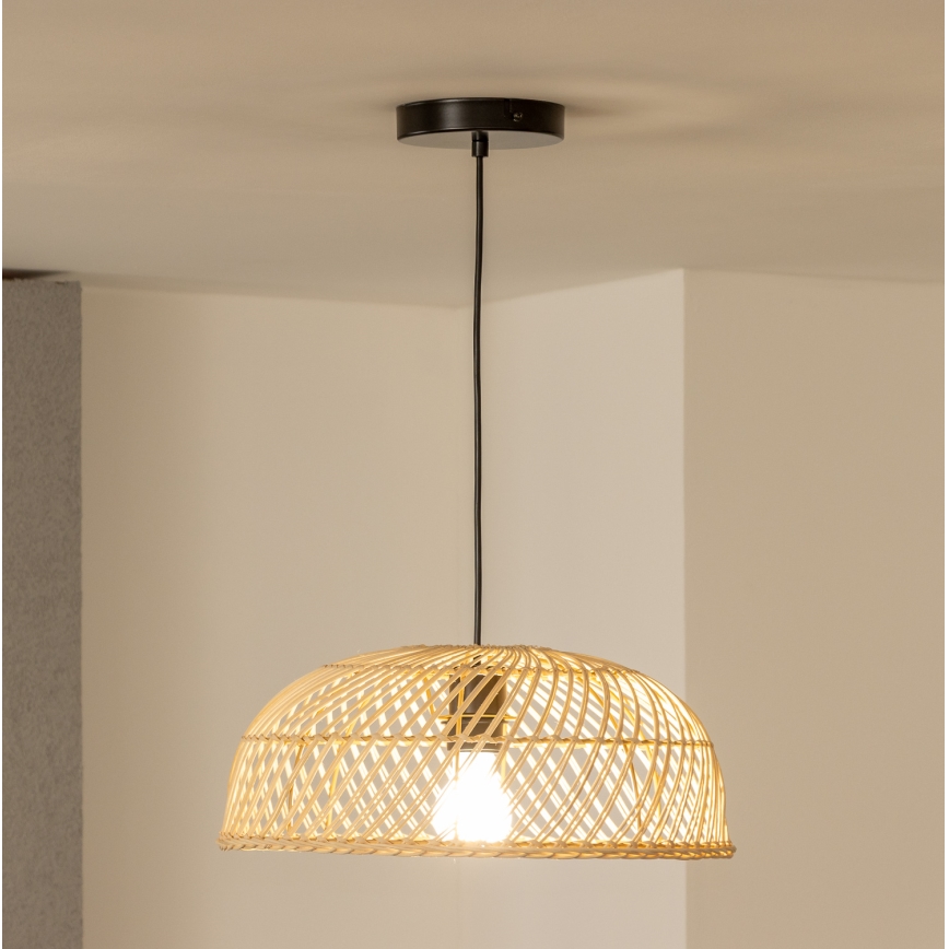 Brilagi - Suspension LED sur câble CERIA BOHO 1xE27/40W/230V Ø 40 cm en rotin