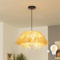 Brilagi - Suspension LED sur câble CERIA BOHO 1xE27/40W/230V Ø 40 cm raffia