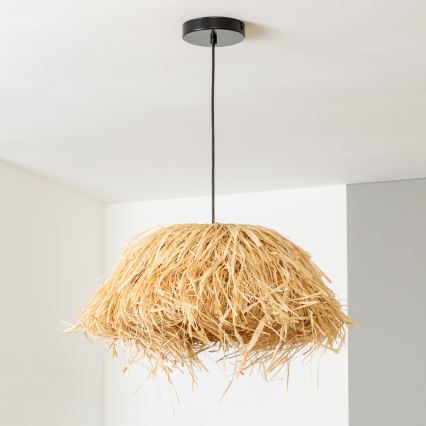 Brilagi - Suspension LED sur câble CERIA BOHO 1xE27/40W/230V Ø 40 cm raffia