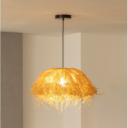 Brilagi - Suspension LED sur câble CERIA BOHO 1xE27/40W/230V Ø 40 cm raffia