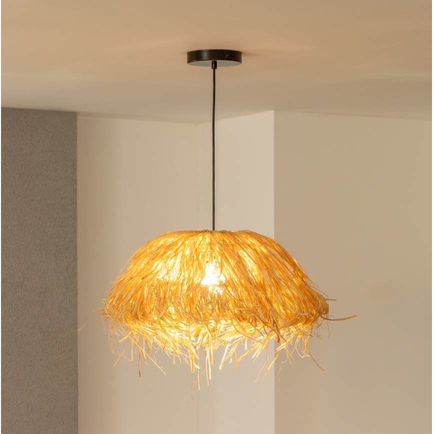 Brilagi - Suspension LED sur câble CERIA BOHO 1xE27/40W/230V Ø 40 cm raffia
