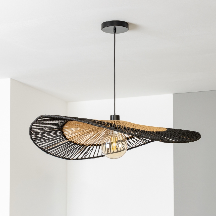 Brilagi - Suspension LED sur câble CERIA BOHO 1xE27/40W/230V Ø 50 cm noir/marron