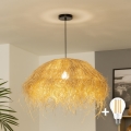 Brilagi - Suspension LED sur câble CERIA BOHO 1xE27/40W/230V Ø 60 cm en raphia