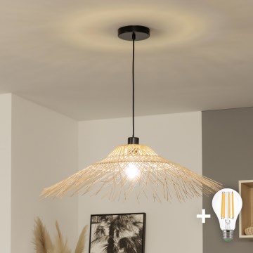 Brilagi - Suspension LED sur câble CERIA BOHO 1xE27/40W/230V Ø 70 cm bambou