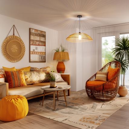 Brilagi - Suspension LED sur câble CERIA BOHO 1xE27/40W/230V Ø 70 cm marron