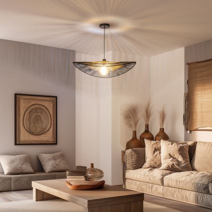 Brilagi - Suspension LED sur câble CERIA BOHO 1xE27/40W/230V Ø 80 cm noir/marron