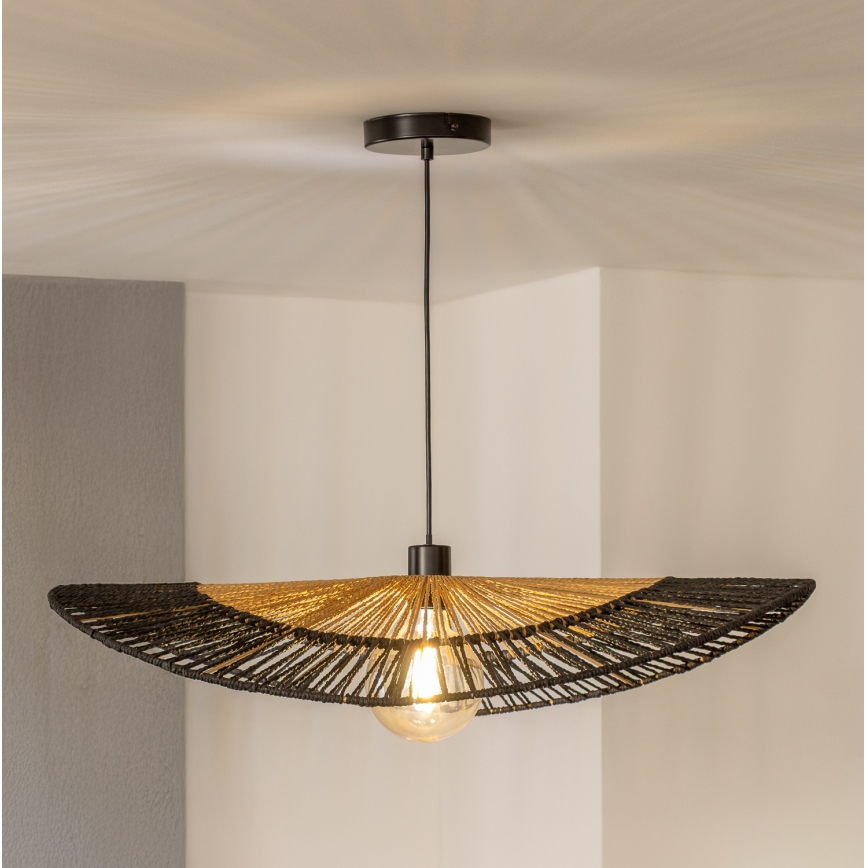 Brilagi - Suspension LED sur câble CERIA BOHO 1xE27/40W/230V Ø 80 cm noir/marron