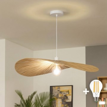 Brilagi - Suspension LED sur câble CERIA BOHO 1xE27/40W/230V Ø 80 cm raffia