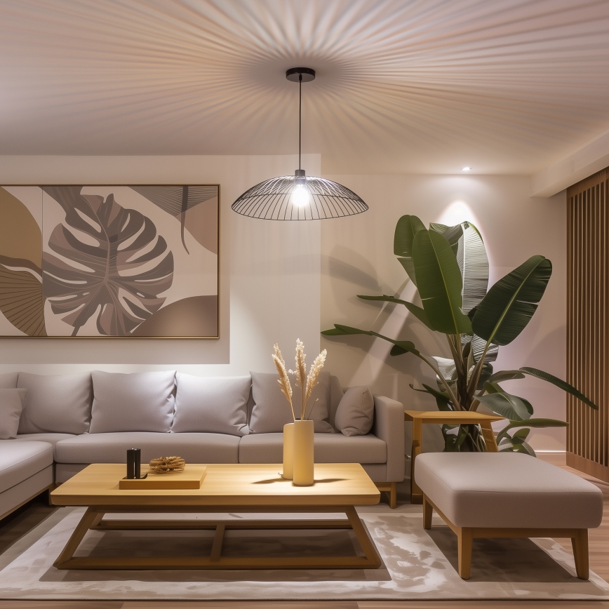 Brilagi - Suspension LED sur câble CERIA WIRE 1xE27/40W/230V diam. 60 cm noire