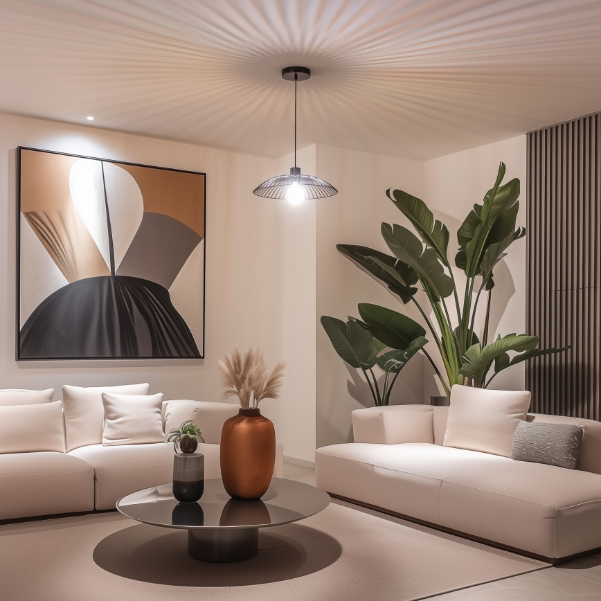 Brilagi - Suspension LED sur câble CERIA WIRE 1xE27/40W/230V Ø 38 cm noir