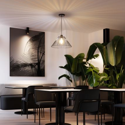 Brilagi - Suspension LED sur câble CERIA WIRE 1xE27/40W/230V Ø 45 cm noire