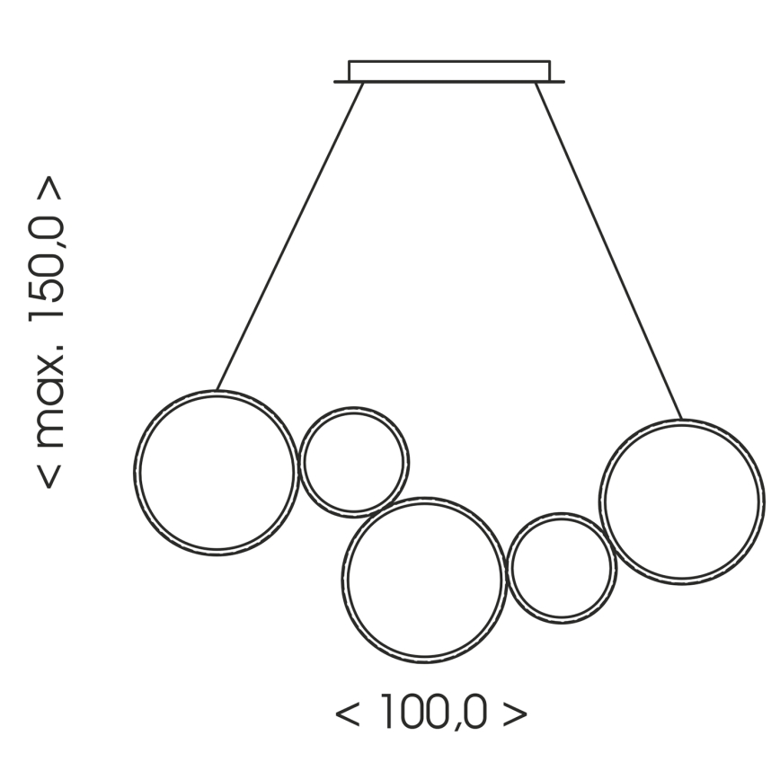 Brilagi - Suspension LED sur câble ECHO LED/60W/230V 4000K 100 cm noire