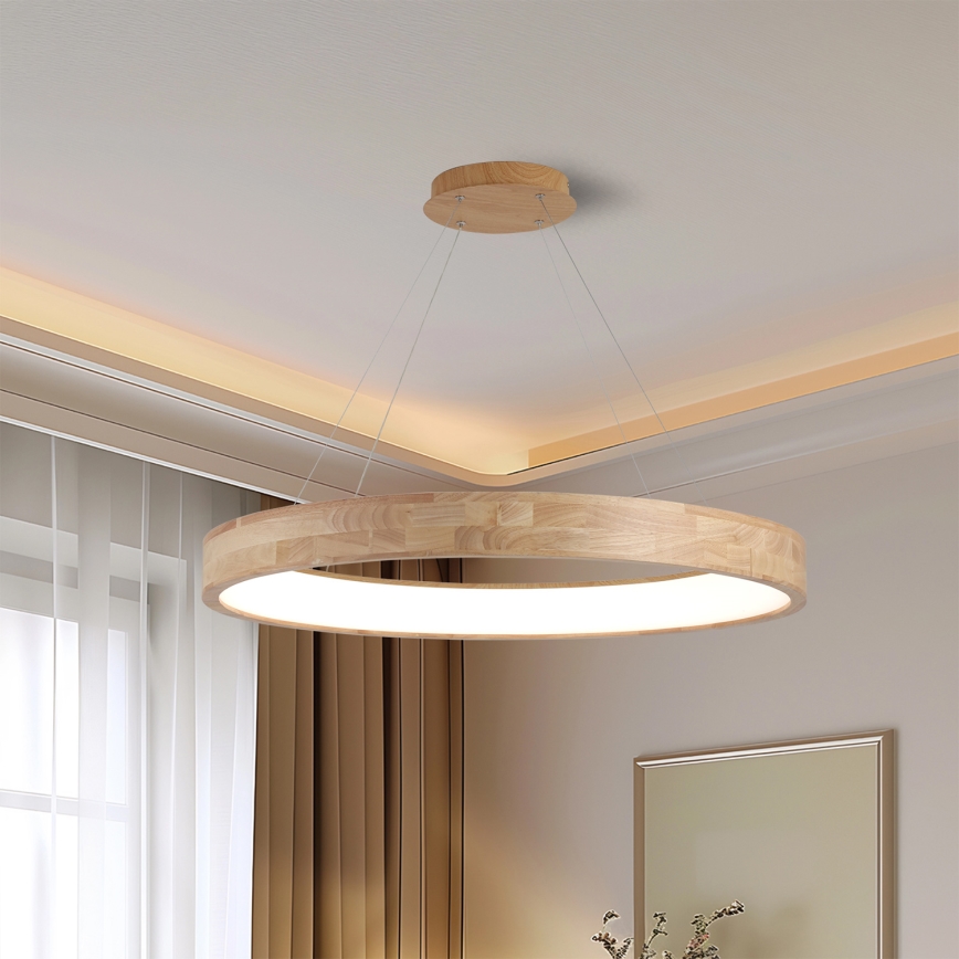Brilagi - suspension LED sur câble FALCON WOOD LED/60W/230V 3000/4000/6000K Ø 80 cm bois