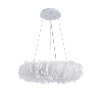 Brilagi - Suspension LED sur câble FEATHER 3xE27/40W/230V + 3xLED/3W Ø 50 cm blanche