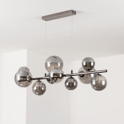 Brilagi - Suspension LED sur câble MILLA 10xG9/3W/230V chrome noir/fumé