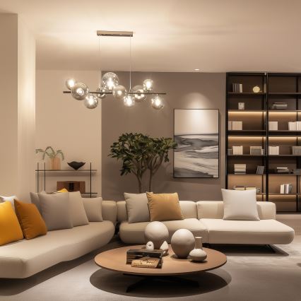 Brilagi - Suspension LED sur câble MILLA 10xG9/3W/230V chrome noir/fumé