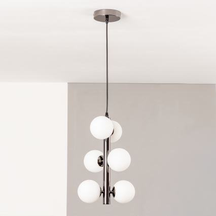 Brilagi - Suspension LED sur câble MILLA 6xG9/3W/230V chrome noir/blanc