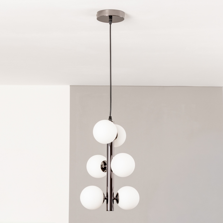 Brilagi - Suspension LED sur câble MILLA 6xG9/3W/230V chrome noir/blanc
