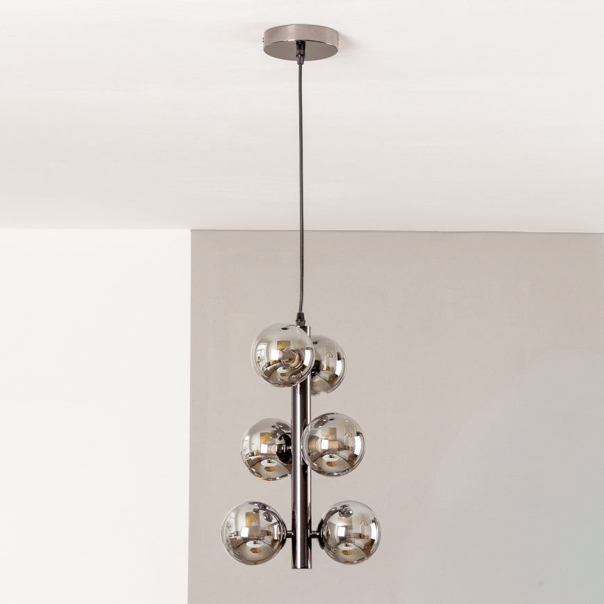 Brilagi - Suspension LED sur câble MILLA 6xG9/3W/230V chrome noir/fumé