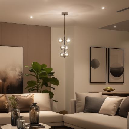 Brilagi - Suspension LED sur câble MILLA 6xG9/3W/230V chrome noir/fumé