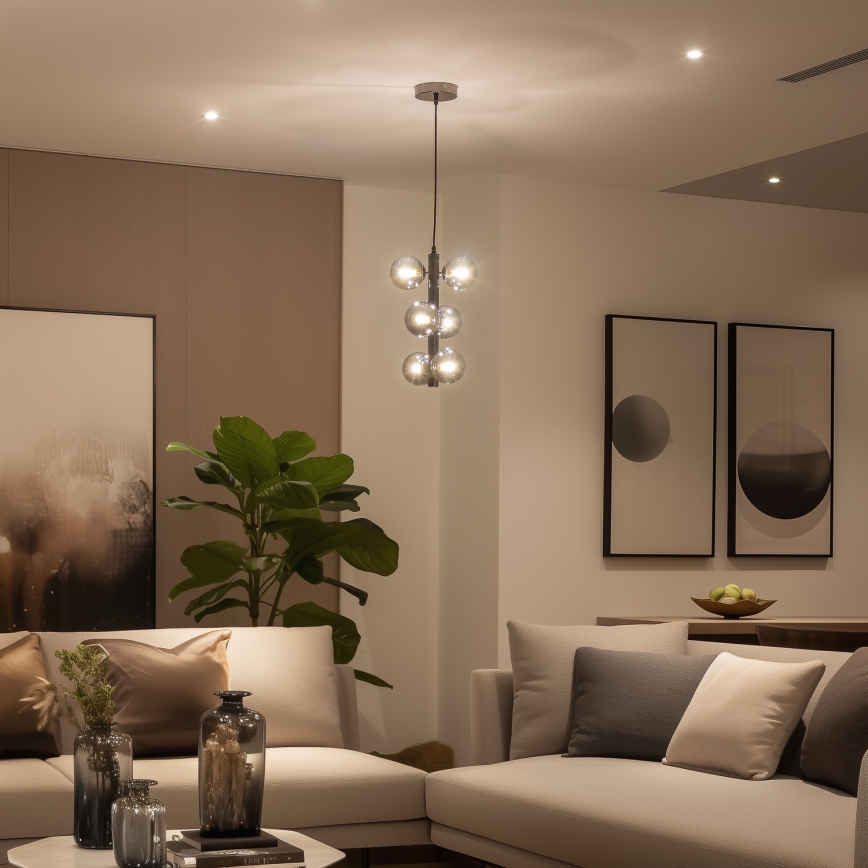 Brilagi - Suspension LED sur câble MILLA 6xG9/3W/230V chrome noir/fumé