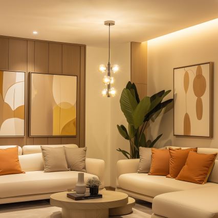 Brilagi - Suspension LED sur câble MILLA 6xG9/3W/230V noir chromé/doré