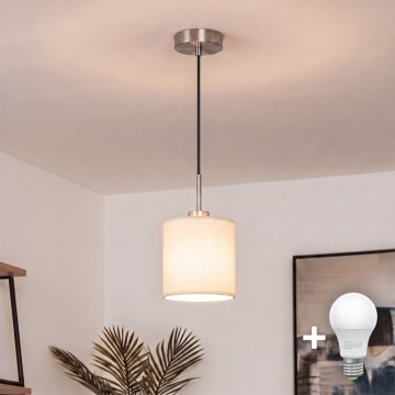 Brilagi - Suspension LED sur câble NUBILA 1x E27/60W/230V Ø 14 cm noir/crème