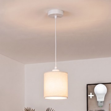 BRILAGI - Suspension LED sur câble NUBILA 1xE27/60W/230V Ø 14 cm blanc/crème