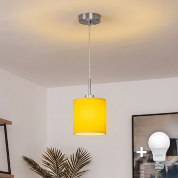 Brilagi - Suspension LED sur câble NUBILA 1xE27/60W/230V Ø 14 cm jaune
