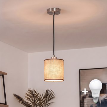 Brilagi - Suspension LED sur câble NUBILA 1xE27/60W/230V Ø 14 cm noir/marron
