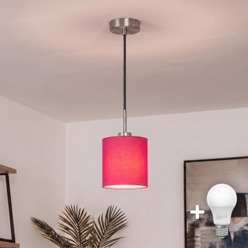 Brilagi - Suspension LED sur câble NUBILA 1xE27/60W/230V Ø 14 cm noir/rose