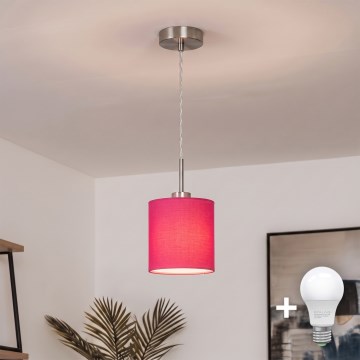 Brilagi - Suspension LED sur câble NUBILA 1xE27/60W/230V Ø 14 cm rose