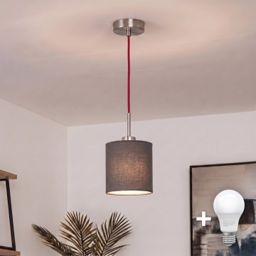Brilagi - Suspension LED sur câble NUBILA 1xE27/60W/230V Ø 14 cm rouge/anthracite