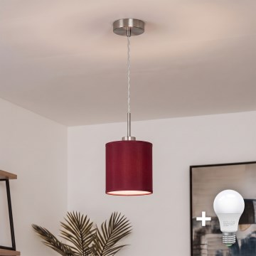 Brilagi - Suspension LED sur câble NUBILA 1xE27/60W/230V Ø 14 cm rouge pompéien