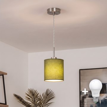 Brilagi - Suspension LED sur câble NUBILA 1xE27/60W/230V Ø 14 cm vert