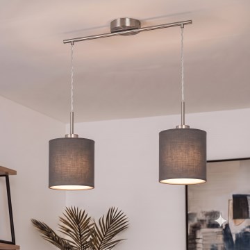 Brilagi - Suspension LED sur câble NUBILA 2xE27/60W/230V anthracite