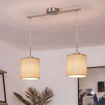 Brilagi - Suspension LED sur câble NUBILA 2xE27/60W/230V brun clair