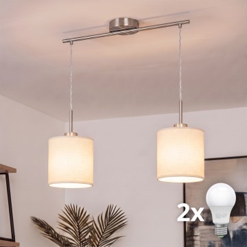 Brilagi - Suspension LED sur câble NUBILA 2xE27/60W/230V crème