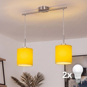Brilagi - Suspension LED sur câble NUBILA 2xE27/60W/230V jaune