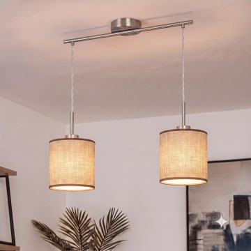 Brilagi - Suspension LED sur câble NUBILA 2xE27/60W/230V marron