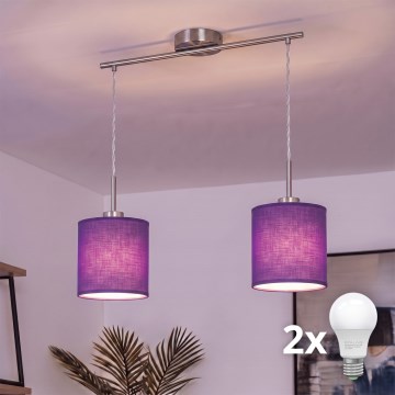 Brilagi - Suspension LED sur câble NUBILA 2xE27/60W/230V violet