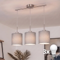 Brilagi - Suspension LED sur câble NUBILA 3xE27/60W/230V gris clair