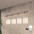 Brilagi - Suspension LED sur câble NUBILA 4xE27/60W/230V gris/blanc