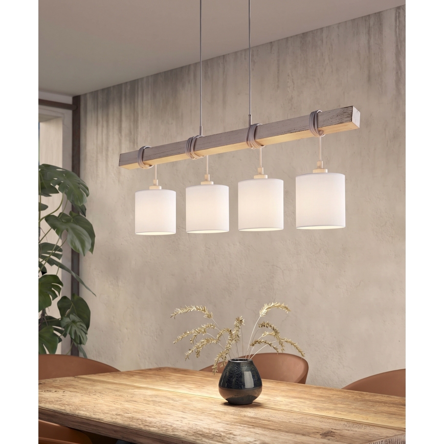 Brilagi - Suspension LED sur câble NUBILA 4xE27/60W/230V gris/blanc