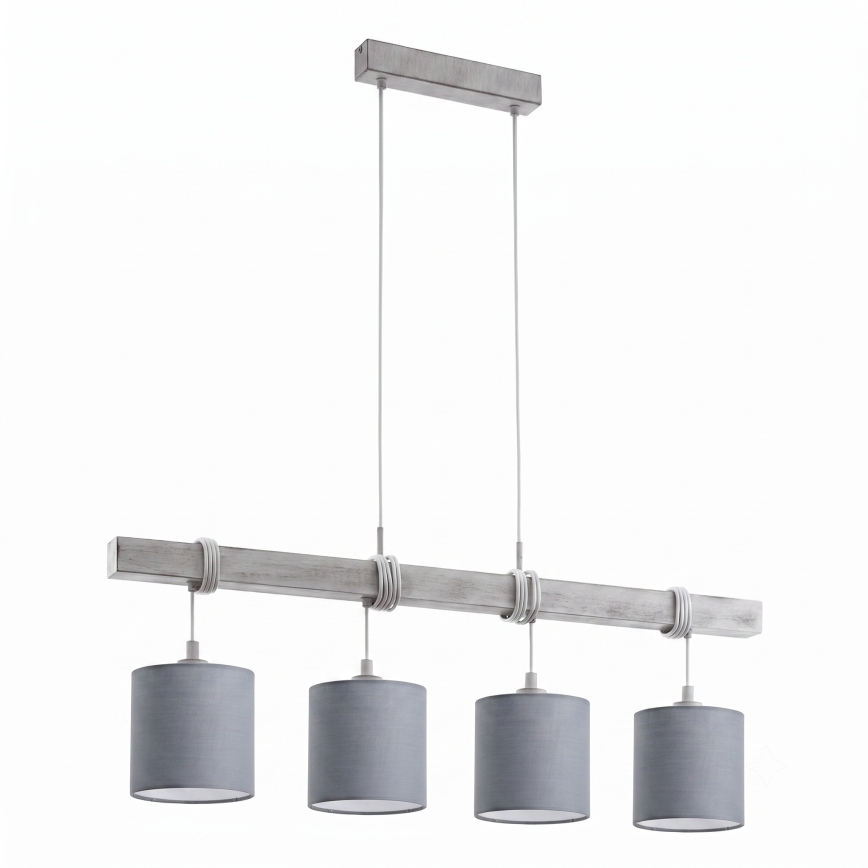 Brilagi - Suspension LED sur câble NUBILA 4xE27/60W/230V gris